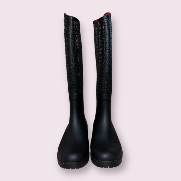 Tommy Hilfiger Rain Boots Tall Rubber Garden Textured Boots NWOT Size Wo… - Picture 2 of 7